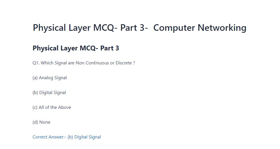 Physical layer mcq part 3