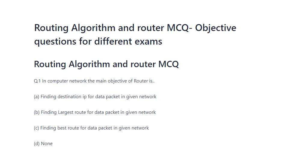 Routing algorithm MCQ