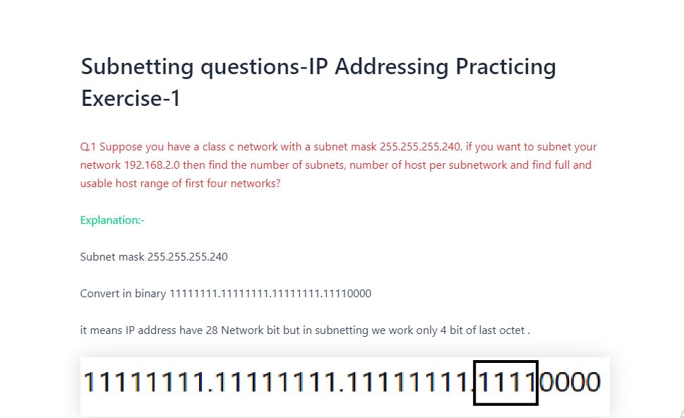 Subnetting in IP Address