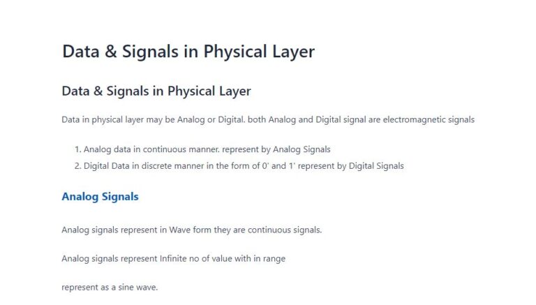 data and signal in physical layer