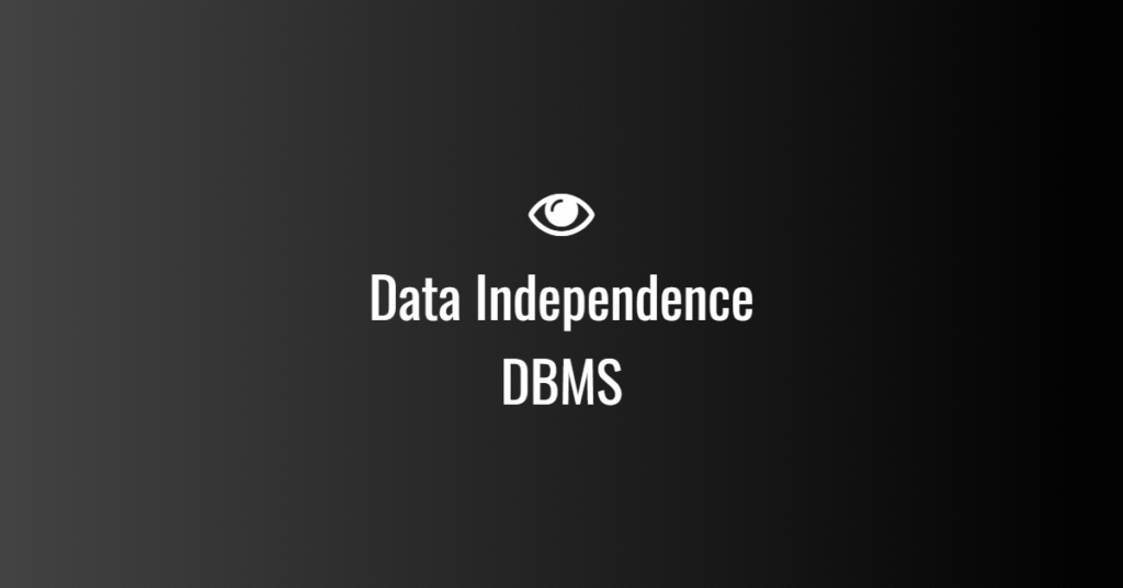 Data Independence in DBMS