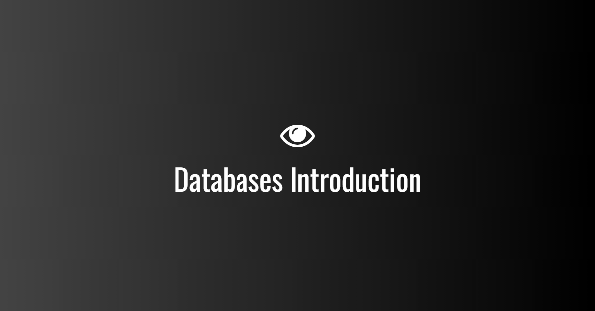Databases Introduction
